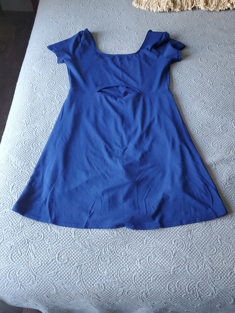 Isabel Maternity Royal Blue Square-Neck Athletic Dress - Picture 5 of 5
